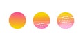 Retro Sunset Gradient Circles Design Elements Royalty Free Stock Photo
