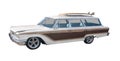 Retro surfer woodie wagon Royalty Free Stock Photo