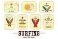 Retro Surfing Labels