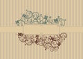 Retro swirls and butterflies card Royalty Free Stock Photo