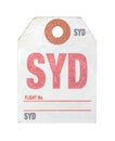 Retro Sydney Airport Luggage Tag Royalty Free Stock Photo