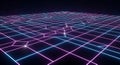 Retro Synthwave Grid 80s Neon Landscape Background Royalty Free Stock Photo