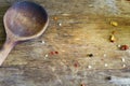 Retro table in kitchen food abstract background