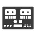 Retro tape recorder glyph icon isolated on white background.Vector illustration. Royalty Free Stock Photo