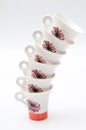 Retro tea cups pile Royalty Free Stock Photo