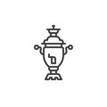 Retro tea maker line icon