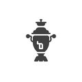 Retro tea maker vector icon