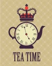 Retro tea time in London poster Royalty Free Stock Photo