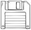 Retro Technology Illustration of a 3.5 inch Floppy Disk for Storing Data Royalty Free Stock Photo