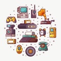 Retro Technology and Vintage Things Card Royalty Free Stock Photo