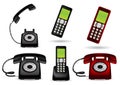 Retro telephone and cordless phone Royalty Free Stock Photo