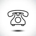 Retro telephone icon. Vector illustration