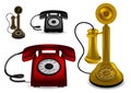 Retro telephone - illustration Royalty Free Stock Photo