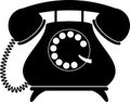 Retro telephone. Silhouette Royalty Free Stock Photo