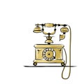 Retro telephone, sketch for your design Royalty Free Stock Photo