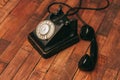 retro telephone technology antique communication nostalgia wood floor