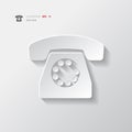 Retro telephone web icon vector. Royalty Free Stock Photo