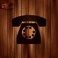 Retro telephone web icon vector. Royalty Free Stock Photo