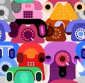 Retro Telephones Seamless Background