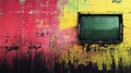 Retro Television on a Colorful Grunge Wall Royalty Free Stock Photo
