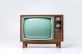Retro television, old vintage TV isolated on white background Royalty Free Stock Photo