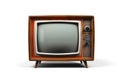 Retro television, old vintage TV isolated on white background Royalty Free Stock Photo