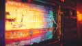 Retro television screen displaying digital data breakdown glitching Royalty Free Stock Photo