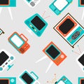 Retro television seamless pattern Royalty Free Stock Photo