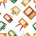 Retro television seamless pattern Royalty Free Stock Photo
