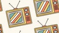 Retro Television Sets Pattern Design with Vintage Vibes, vector design Generative AI Royalty Free Stock Photo