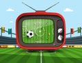 Retro Television with Soccer Match