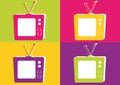 Retro Television in Vibrant Colors Royalty Free Stock Photo