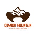 Retro Texas Mountain Cowboy Hat for Outdoor Adventure Illustration Royalty Free Stock Photo