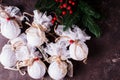 Retro textile Christmas baubles