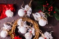 Retro textile Christmas baubles