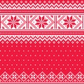 Winter, Christmas Fair Isle style traditional knitwear vector seamless pattern, retro Scottish knit repetitive design with snowfla