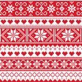 Scottish Fair Isle style traditional knitwear vector seamless pattern, marine style design with anchors, fish, and sea or ocean wa