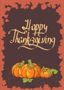 Retro Thanksgiving card with pumpkins