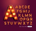 Retro Theatre And Cinema Sign Alphabet Royalty Free Stock Photo