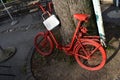 Red bike.