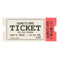 Retro ticket design template. Admit one.Vector illustration