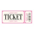 Retro ticket desogn template. Admit one.Ticket for cinema, movie,circus,carnaval,film,festival etc.Vector illustration