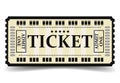 Retro ticket template. Old or vintage paper ticket on white background