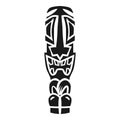 Retro tiki idol icon, simple style