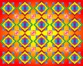 Retro Tiles Pattern Inspired Islamic Geometry multi color. Art of paper folding, Origami. Modern floral texture of geometric