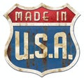 Retro Tin Made In U.S.A. highway sign