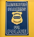 Retro Tin Sign Indicating Reserved Parking for Police