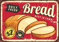 Retro tin sign with sliced bread