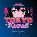 Retro Tokyo Japan 3D vector cartoon style editable text effect