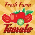 Retro tomato vector poster